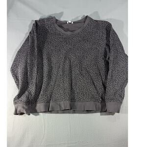 J.Crew Women’s XL Leopard Print Sweatshirt Gray Black Pullover Top Casual